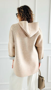 Modern Comfort Italian Zip- Up Hoodie Jacket-160 Jackets-BONITO SRL-Coastal Bloom Boutique, find the trendiest versions of the popular styles and looks Located in Indialantic, FL