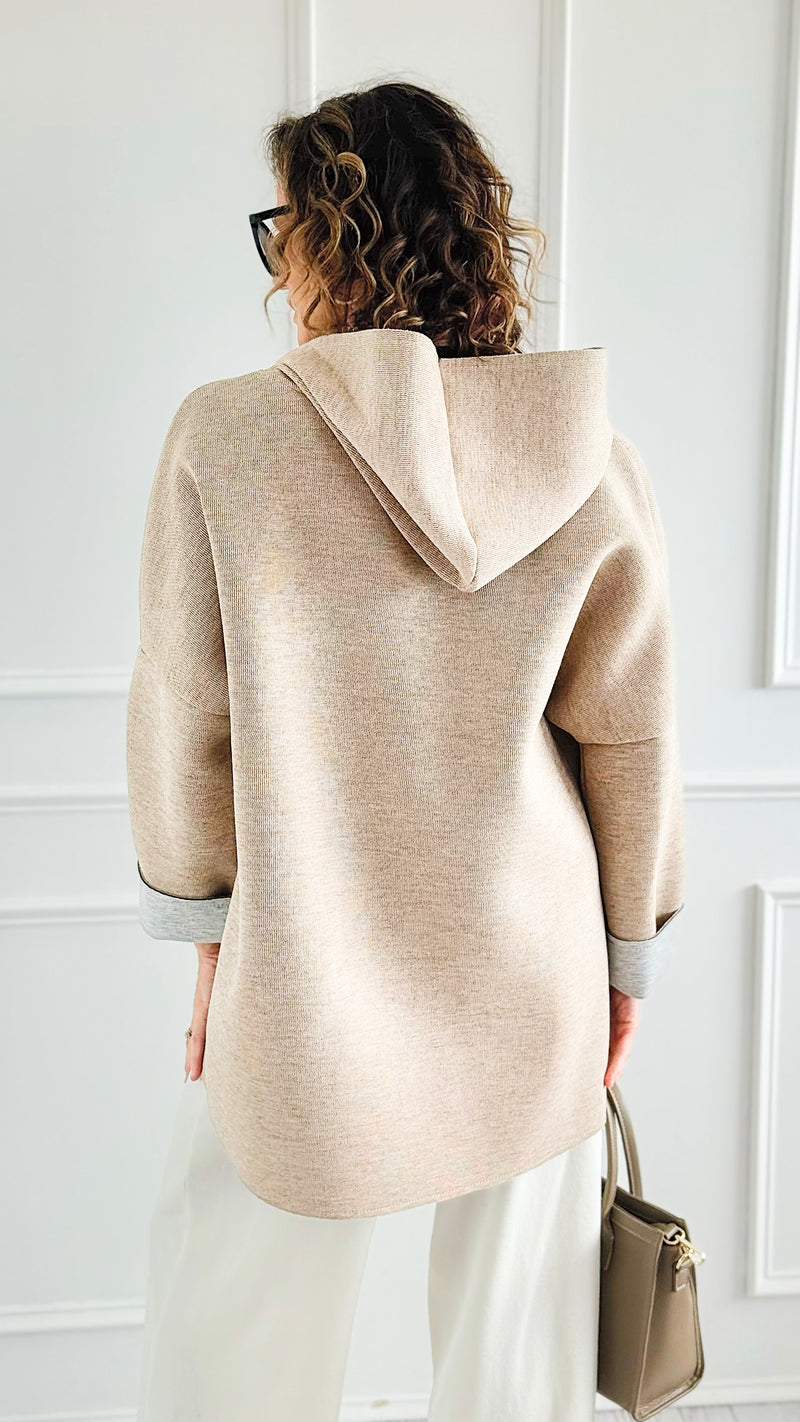 Modern Comfort Italian Zip- Up Hoodie Jacket-160 Jackets-BONITO SRL-Coastal Bloom Boutique, find the trendiest versions of the popular styles and looks Located in Indialantic, FL