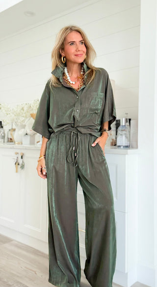 Drawstring Wide Leg Pants