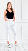 Stellar Sequin Italian Jogger Pants-180 Joggers-VENTI6 OUTLET-Coastal Bloom Boutique, find the trendiest versions of the popular styles and looks Located in Indialantic, FL