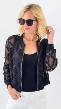 Noir Texture Statement Jacket - Black-160 Jackets-L MASSIMO-Coastal Bloom Boutique, find the trendiest versions of the popular styles and looks Located in Indialantic, FL