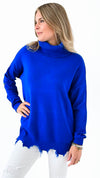 Wild Heart Knit Sweater - Royal Blue-140 Sweaters-VENTI6 OUTLET-Coastal Bloom Boutique, find the trendiest versions of the popular styles and looks Located in Indialantic, FL