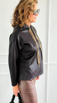 Luster Leopard Italian Hooded Top-130 Long sleeve top-SEÑORITA C-Coastal Bloom Boutique, find the trendiest versions of the popular styles and looks Located in Indialantic, FL