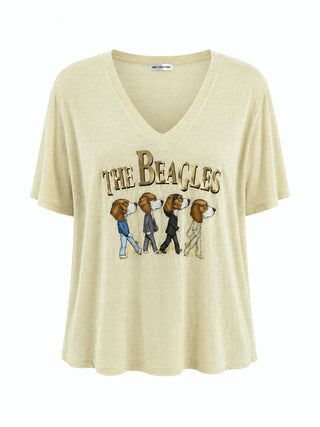 Rockstar Paws Italian Graphic Top- Butter Yellow