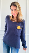 Golden Hour Knit Sweater-140 Sweaters-MIRACLE-Coastal Bloom Boutique, find the trendiest versions of the popular styles and looks Located in Indialantic, FL