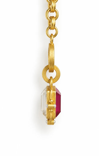 Vitoria Radiance Square Toggle Pendant Necklace - Hot Pink/MOP - BETTY
