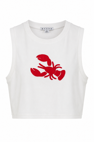 Lobster Graphic Tank Top - White