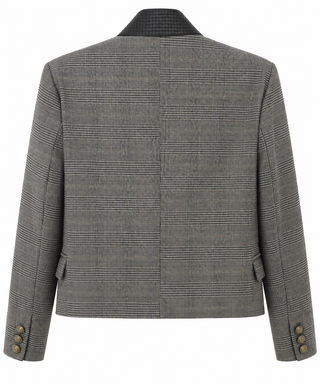 Polished Plaid Collar Italian Jacket
