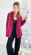 Plaid Hooded Shirt-130 Long Sleeve Tops-Blue Age-Coastal Bloom Boutique, find the trendiest versions of the popular styles and looks Located in Indialantic, FL