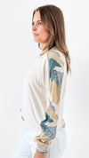 Laid-Back Luxe Camo Top-110 Long Sleeve Tops-mystree-Coastal Bloom Boutique, find the trendiest versions of the popular styles and looks Located in Indialantic, FL