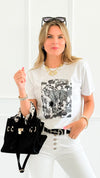 DAMAGED- Adorable Italian Graphic Tee- Black-110 short Sleeve Top-Italianissimo-Coastal Bloom Boutique, find the trendiest versions of the popular styles and looks Located in Indialantic, FL