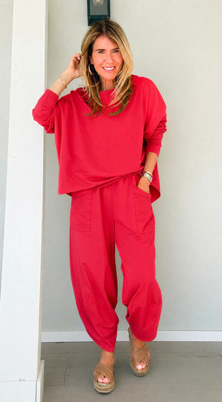 La Spezia Italian Barrel Cotton Set - Red