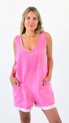 Easy Days Pocket Romper - Pink-200 Dresses/Jumpsuits/Rompers-HYFVE-Coastal Bloom Boutique, find the trendiest versions of the popular styles and looks Located in Indialantic, FL