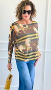 Gallop & Grace Italian St Tropez Knit- Brown-140 Sweaters-SORPRESA-Coastal Bloom Boutique, find the trendiest versions of the popular styles and looks Located in Indialantic, FL