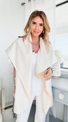 Butter Modal Cape Cardigan - Eggshell-150 Cardigan Layers-Before You-Coastal Bloom Boutique, find the trendiest versions of the popular styles and looks Located in Indialantic, FL