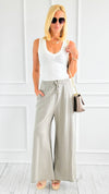 Relaxed Flare-Leg Italian Pant- Taupe-100 Pants-AZUL MONACO-Coastal Bloom Boutique, find the trendiest versions of the popular styles and looks Located in Indialantic, FL