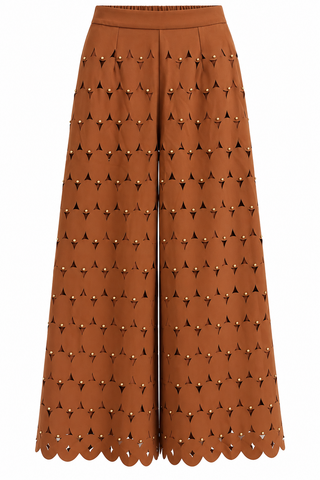 Scalloped Cutout Pants
