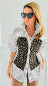 Run Wild Button-Up Blouse- Stripe-110 Short Sleeve Tops-7Mango7-Coastal Bloom Boutique, find the trendiest versions of the popular styles and looks Located in Indialantic, FL