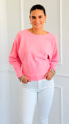 Sunday Muse Dolman Knit Sweater - Bubble Gum-140 Sweaters-she + sky-Coastal Bloom Boutique, find the trendiest versions of the popular styles and looks Located in Indialantic, FL