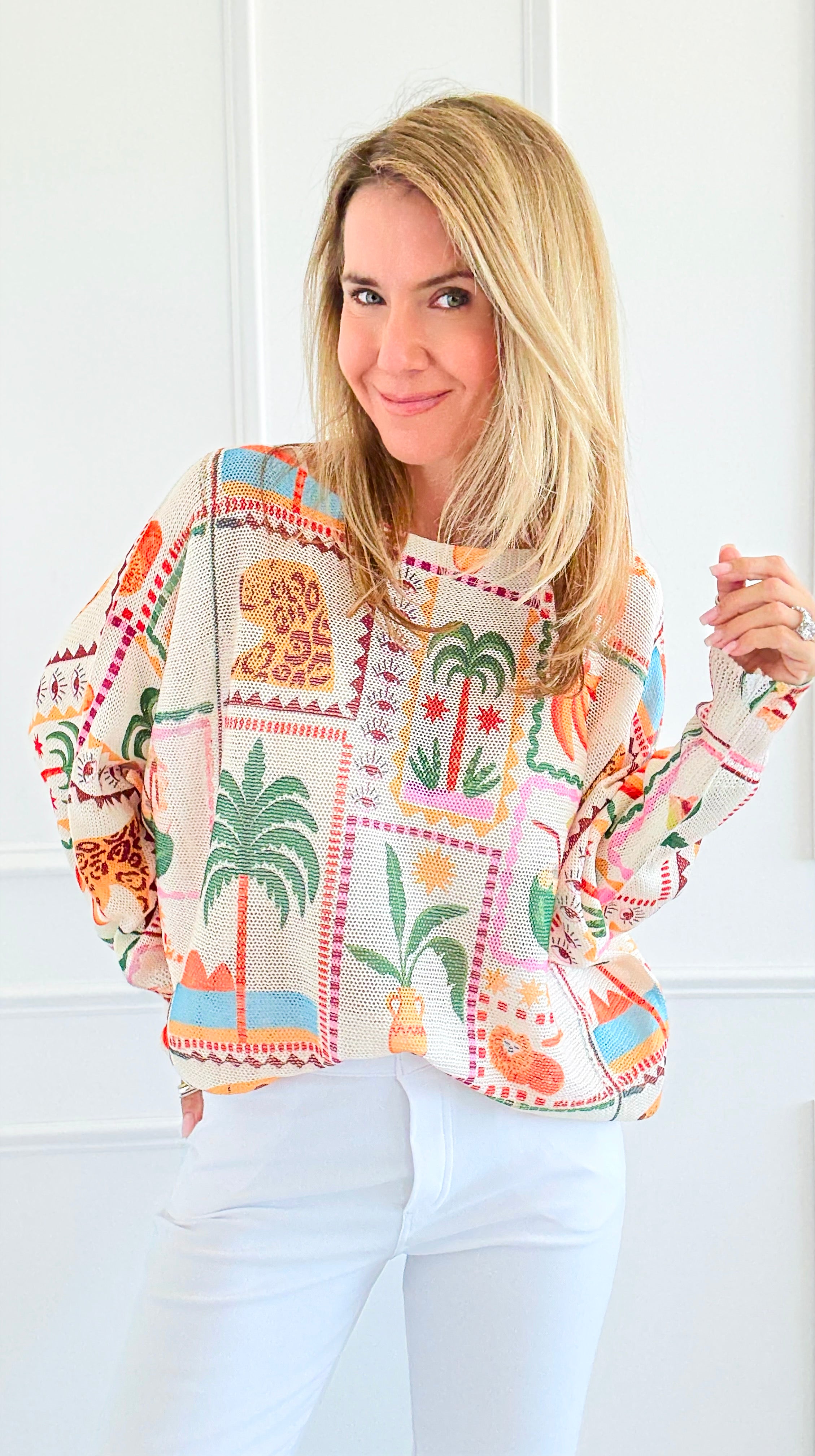 Mai Tai Majesty Italian St Tropez Sweater-140 Sweaters-SORPRESA-Coastal Bloom Boutique, find the trendiest versions of the popular styles and looks Located in Indialantic, FL
