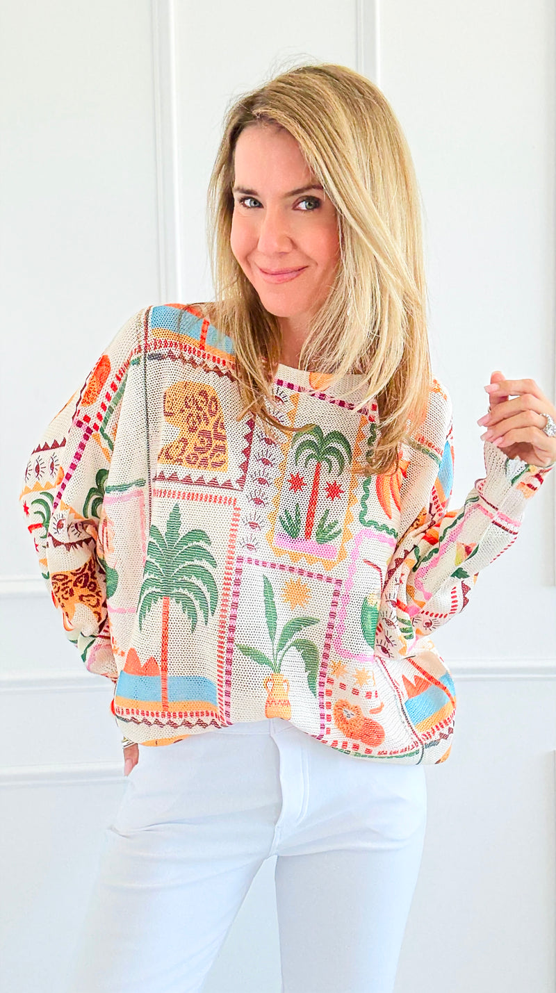 Mai Tai Majesty Italian St Tropez Sweater-140 Sweaters-SORPRESA-Coastal Bloom Boutique, find the trendiest versions of the popular styles and looks Located in Indialantic, FL