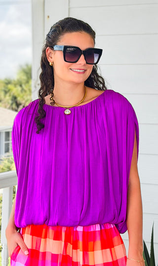Split Sleeve Top - Viola