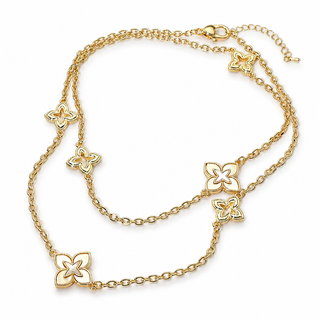 MOP Clover Long Necklace