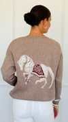 Equestrian Parade Italian Sweater- Beige-140 Sweaters-K2-Coastal Bloom Boutique, find the trendiest versions of the popular styles and looks Located in Indialantic, FL