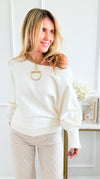 Sunday Muse Dolman Knit Sweater - Cream-140 Sweaters-she + sky-Coastal Bloom Boutique, find the trendiest versions of the popular styles and looks Located in Indialantic, FL
