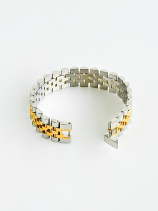 Stainless Steel Thick Watch Band Bracelet - Two Tone-230 Jewelry-GS JEWELRY-Coastal Bloom Boutique, find the trendiest versions of the popular styles and looks Located in Indialantic, FL