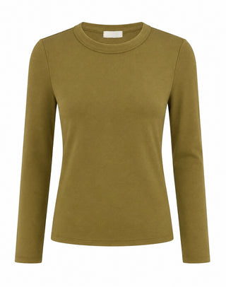 Round Neck Knit Top - Moss