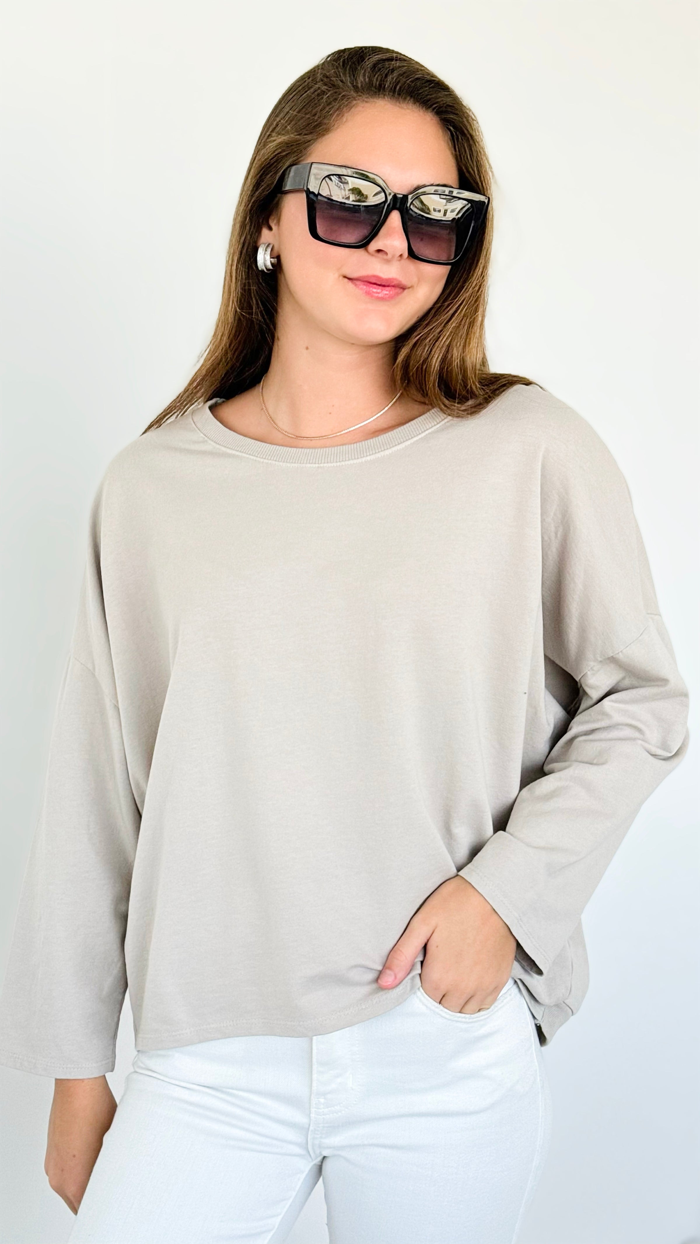 Upscale Comfort Italian Pullover - Beige-140 Sweaters-Italianissimo-Coastal Bloom Boutique, find the trendiest versions of the popular styles and looks Located in Indialantic, FL