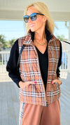 Talk of the Town Plaid Vest-160 Jackets-JODIFL-Coastal Bloom Boutique, find the trendiest versions of the popular styles and looks Located in Indialantic, FL