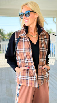 Talk of the Town Plaid Vest-160 Jackets-JODIFL-Coastal Bloom Boutique, find the trendiest versions of the popular styles and looks Located in Indialantic, FL