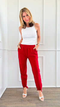 Santorini By Night High Low Cuff Pant - Red-180 Joggers-Joh Apparel-Coastal Bloom Boutique, find the trendiest versions of the popular styles and looks Located in Indialantic, FL