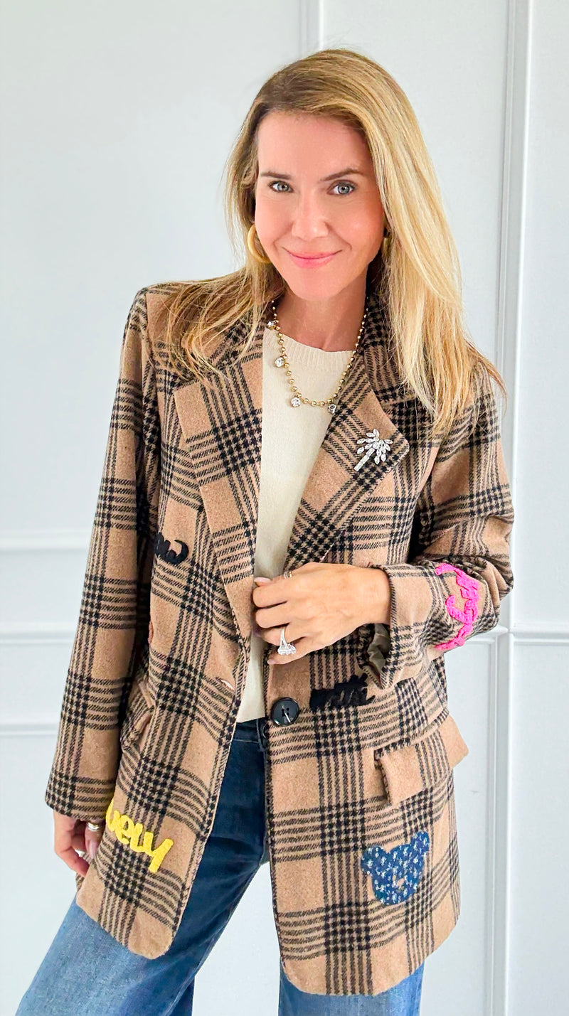 Palm Angels Plaid Italian Jacket-160 Jackets-TATTOO Z-Coastal Bloom Boutique, find the trendiest versions of the popular styles and looks Located in Indialantic, FL