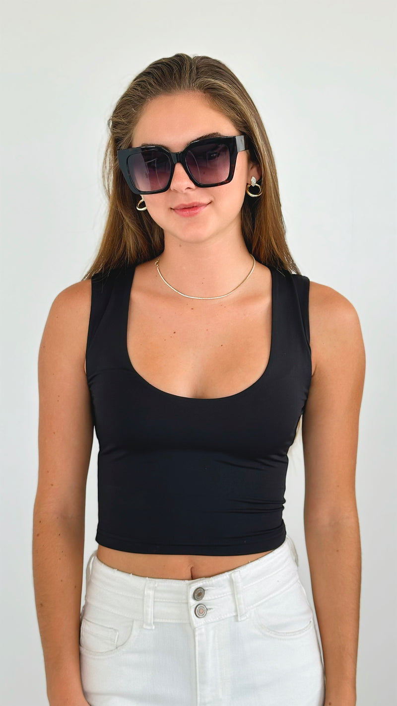 Essentials Sleeveless Top - Black-100 Sleeveless Tops-Love Poem-Coastal Bloom Boutique, find the trendiest versions of the popular styles and looks Located in Indialantic, FL