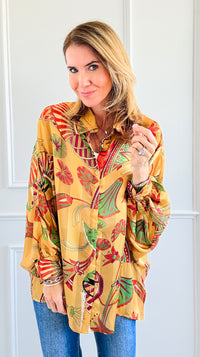 Botanical Dream Button-Up Top-130 Long Sleeve Tops-Rousseau-Coastal Bloom Boutique, find the trendiest versions of the popular styles and looks Located in Indialantic, FL