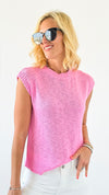 Summertime Bliss Sleeveless Knit Top - Pink-150 Cardigans/Layers-La Miel-Coastal Bloom Boutique, find the trendiest versions of the popular styles and looks Located in Indialantic, FL