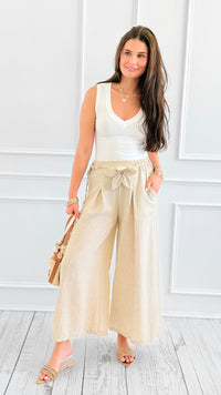 Petal Pleats Wide-Leg Italian Pant-100 Pants-CLEAR S-Coastal Bloom Boutique, find the trendiest versions of the popular styles and looks Located in Indialantic, FL
