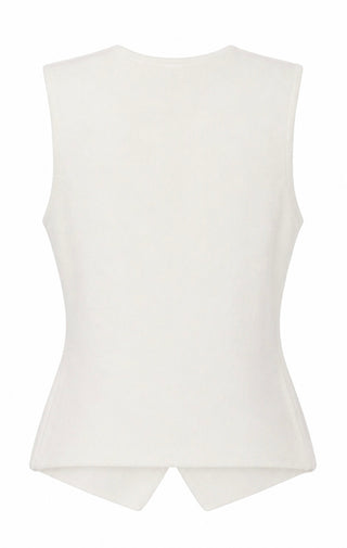 Button Front Vest - Ivory