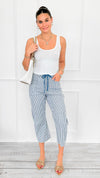 Sailline Stripe Drawstring Pants-170 Bottoms-SO ME-Coastal Bloom Boutique, find the trendiest versions of the popular styles and looks Located in Indialantic, FL