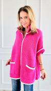 Cloud Comfort Cardigan - Fuchsia-160 Jackets-NYW-Coastal Bloom Boutique, find the trendiest versions of the popular styles and looks Located in Indialantic, FL