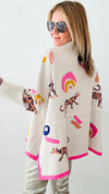 Happy and Wild Tunic Sweater-140 Sweaters-THML-Coastal Bloom Boutique, find the trendiest versions of the popular styles and looks Located in Indialantic, FL