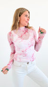 Bloom Whisper Mesh Top-110 Long Sleeve Tops-Sweet Lemon-Coastal Bloom Boutique, find the trendiest versions of the popular styles and looks Located in Indialantic, FL