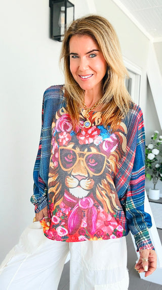 Plaid & Petals Lion Italian St Tropez Knit