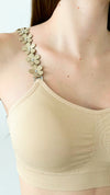One Size Nude with Vegan Gold Flowers Bra-220 Intimates-Strap-its-Coastal Bloom Boutique, find the trendiest versions of the popular styles and looks Located in Indialantic, FL