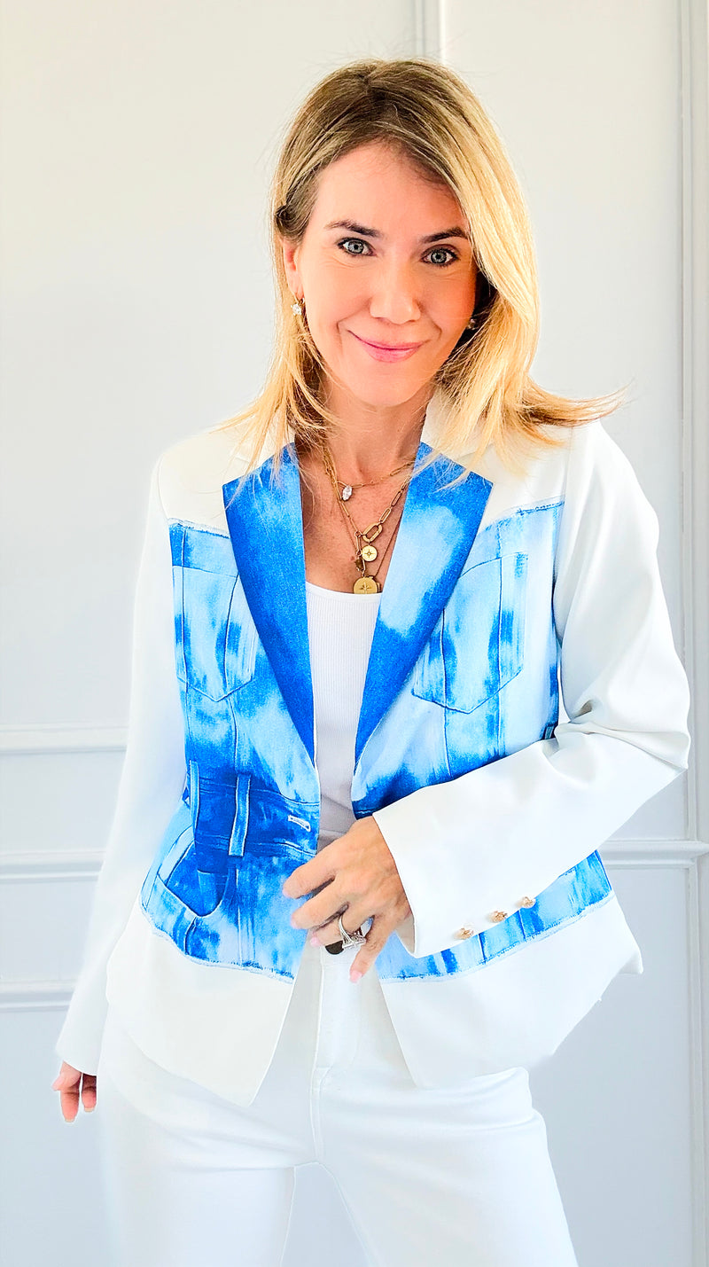 Coastal Canvas Statement Blazer-160 Jackets-JJ'S FAIRYLAND-Coastal Bloom Boutique, find the trendiest versions of the popular styles and looks Located in Indialantic, FL