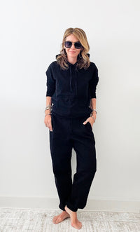 Airplane Mode Set - Black-210 Loungewear/Sets-HYFVE-Coastal Bloom Boutique, find the trendiest versions of the popular styles and looks Located in Indialantic, FL