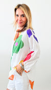 Playful Posy Italian Blouse-170 Bottoms-Italianissimo-Coastal Bloom Boutique, find the trendiest versions of the popular styles and looks Located in Indialantic, FL